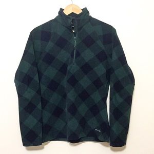 Eddie Bauer green/navy buffalo check fleece